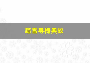 踏雪寻梅典故