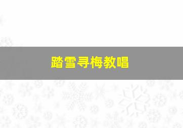 踏雪寻梅教唱