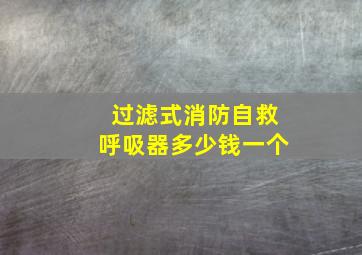 过滤式消防自救呼吸器多少钱一个