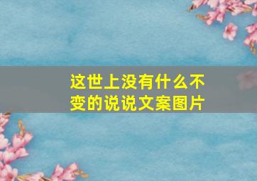 这世上没有什么不变的说说文案图片