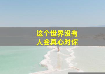 这个世界没有人会真心对你