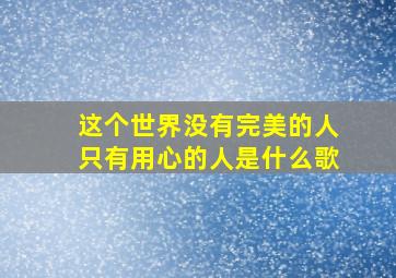 这个世界没有完美的人只有用心的人是什么歌