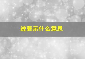 进表示什么意思