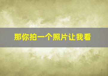 那你拍一个照片让我看