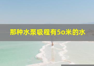 那种水泵吸程有5o米的水