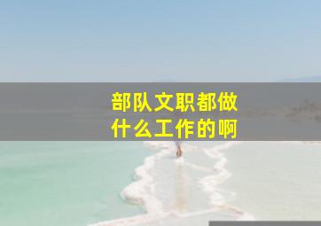 部队文职都做什么工作的啊