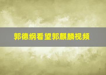 郭德纲看望郭麒麟视频