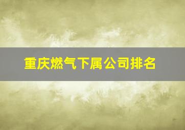 重庆燃气下属公司排名