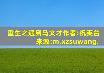 重生之遇到马文才作者:祝英台来源:m.xzsuwang.