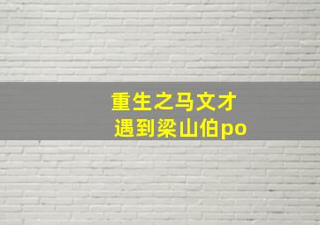 重生之马文才遇到梁山伯po