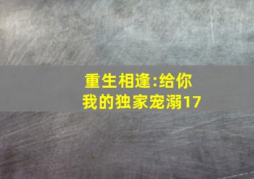 重生相逢:给你我的独家宠溺17