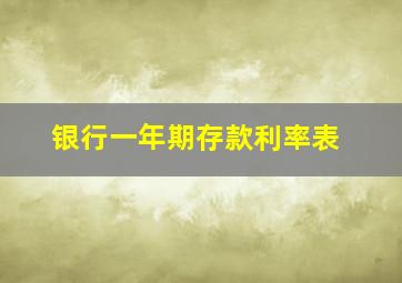 银行一年期存款利率表