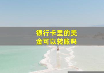 银行卡里的美金可以转账吗