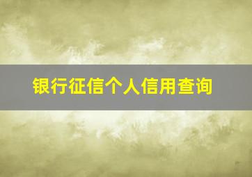 银行征信个人信用查询