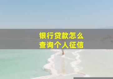 银行贷款怎么查询个人征信