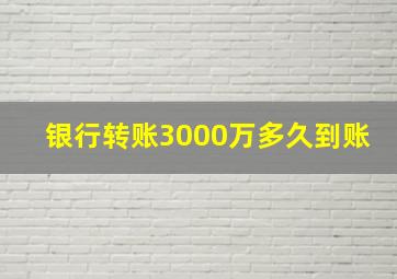 银行转账3000万多久到账