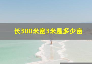 长300米宽3米是多少亩