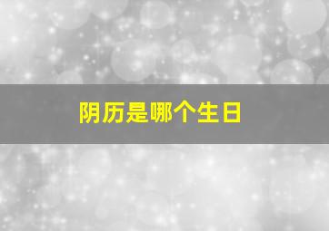 阴历是哪个生日