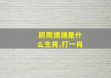 阴雨绵绵是什么生肖,打一肖