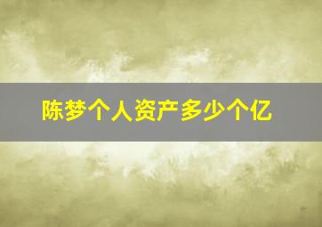 陈梦个人资产多少个亿