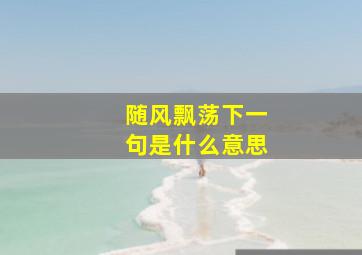 随风飘荡下一句是什么意思