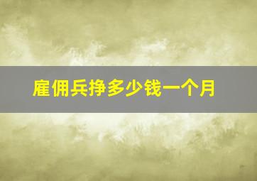 雇佣兵挣多少钱一个月