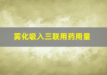 雾化吸入三联用药用量