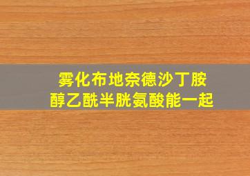 雾化布地奈德沙丁胺醇乙酰半胱氨酸能一起