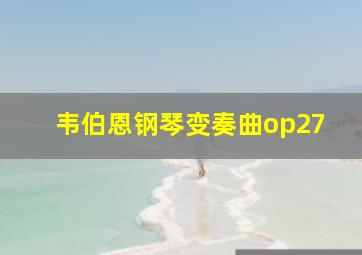 韦伯恩钢琴变奏曲op27