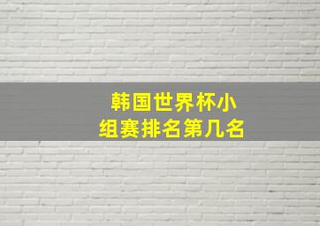 韩国世界杯小组赛排名第几名