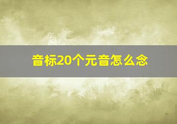 音标20个元音怎么念