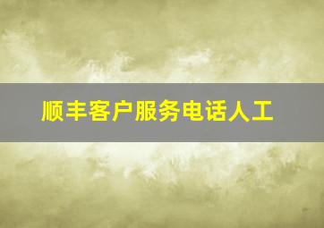 顺丰客户服务电话人工