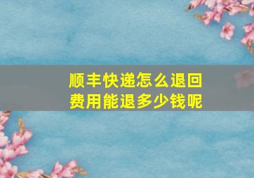 顺丰快递怎么退回费用能退多少钱呢