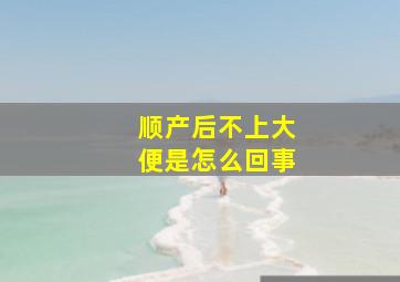 顺产后不上大便是怎么回事