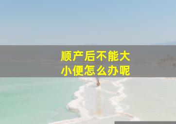 顺产后不能大小便怎么办呢