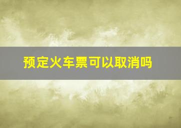 预定火车票可以取消吗