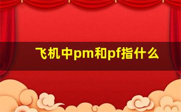 飞机中pm和pf指什么