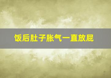 饭后肚子胀气一直放屁