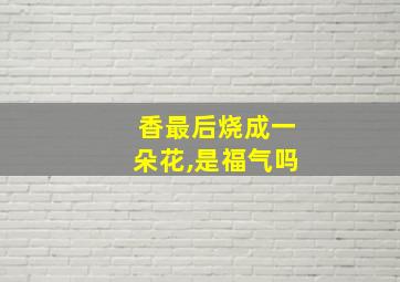 香最后烧成一朵花,是福气吗