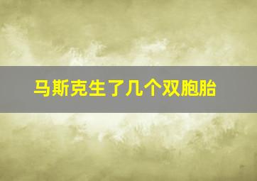 马斯克生了几个双胞胎