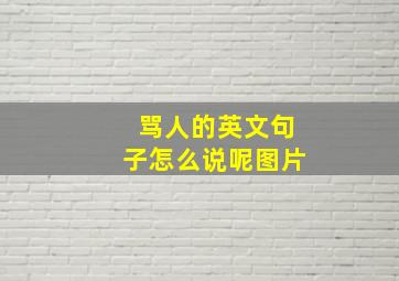 骂人的英文句子怎么说呢图片