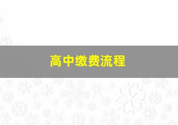 高中缴费流程