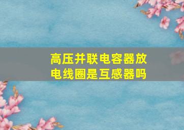 高压并联电容器放电线圈是互感器吗