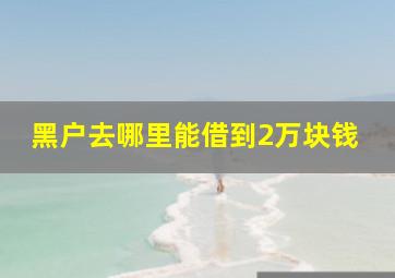 黑户去哪里能借到2万块钱