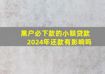 黑户必下款的小额贷款2024年还款有影响吗